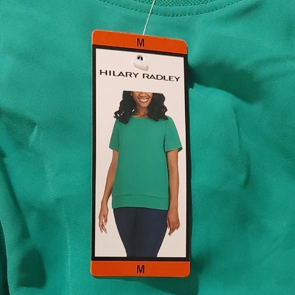 NWT Hilary Radley Women's Short Sleeve Blouse Green - Picture 5 of 9